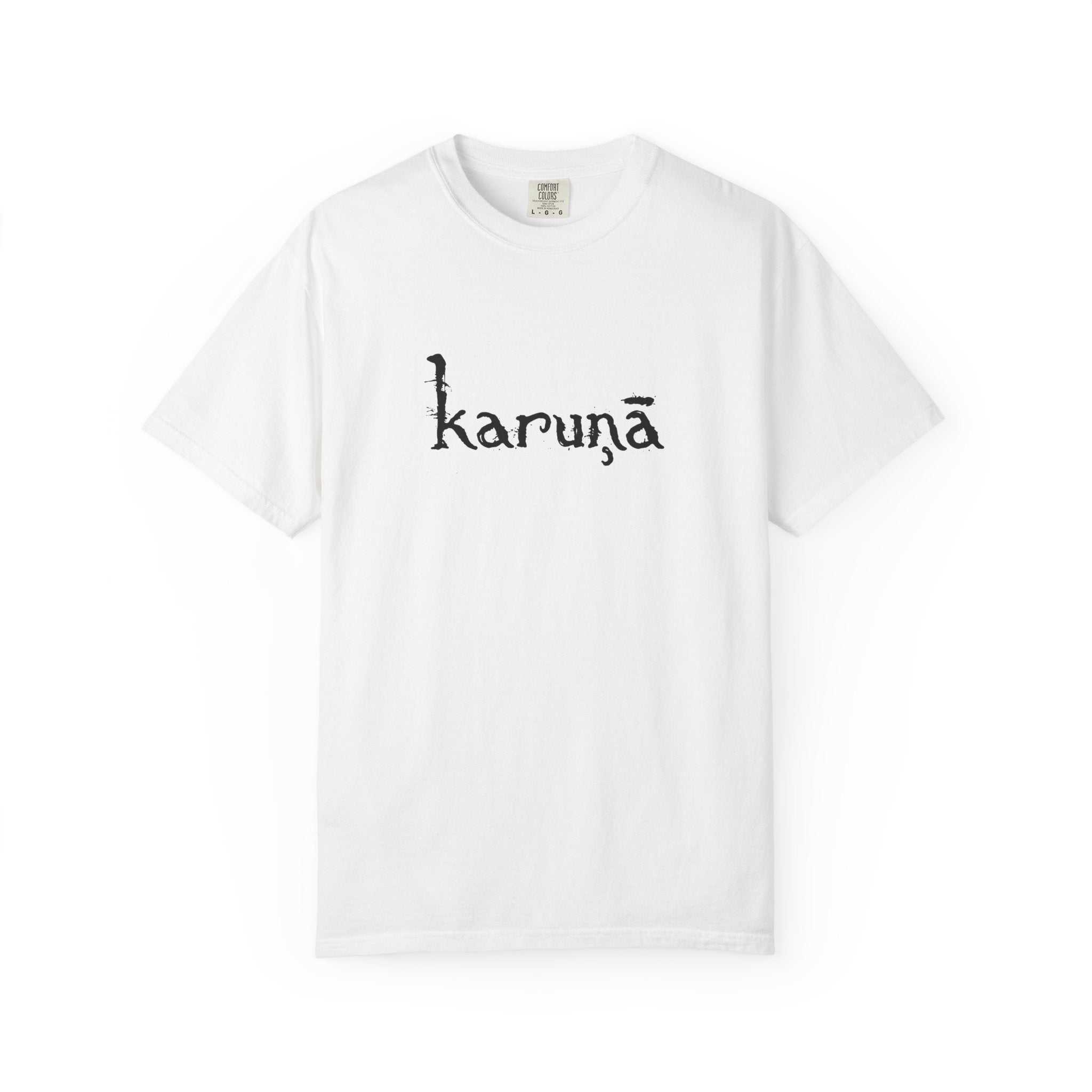 Karunā Script T-shirt | Back Mushroom Illustration