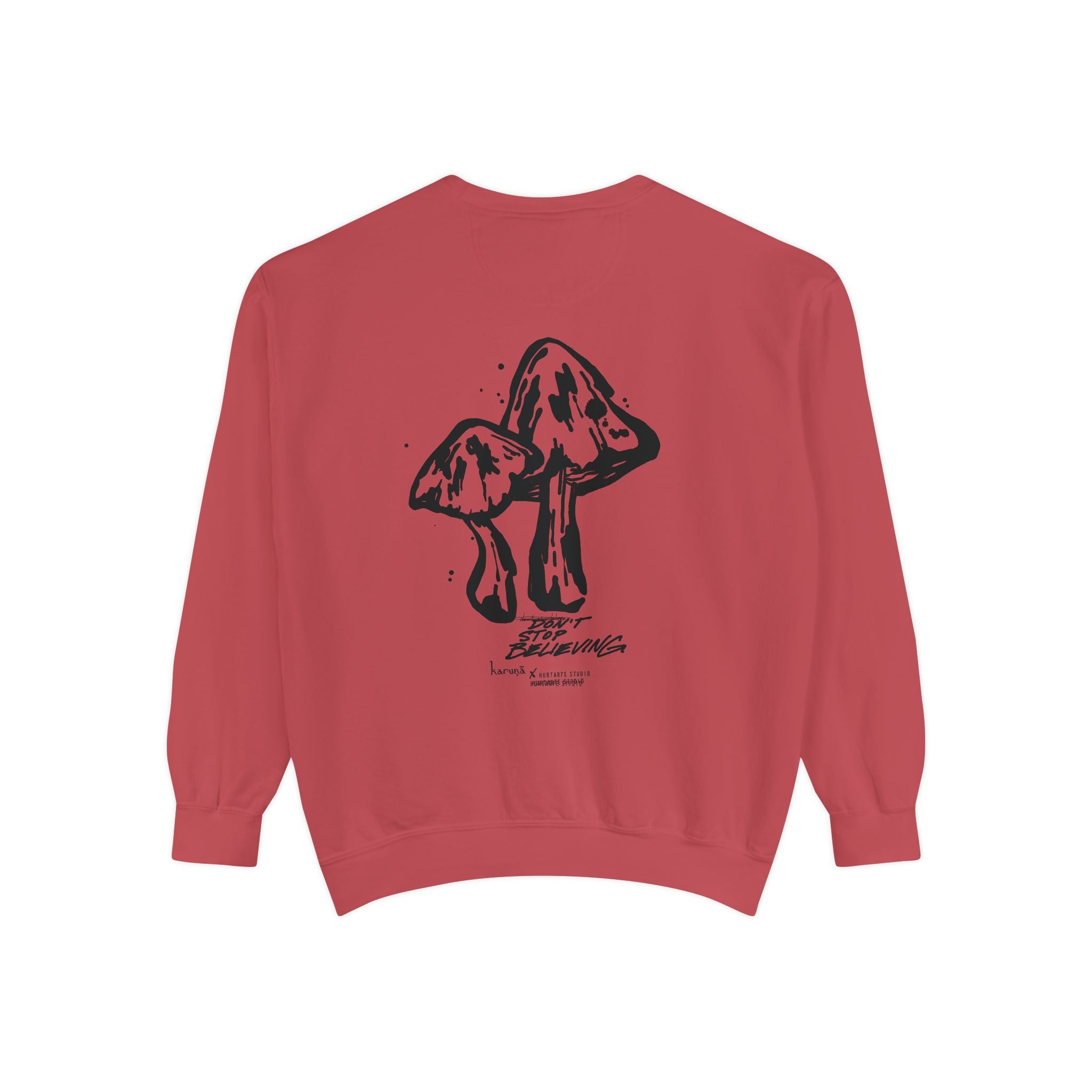 Karuna text, Mushroom illustration Sweatshirt | Spiritual Sanskrit, Botanical