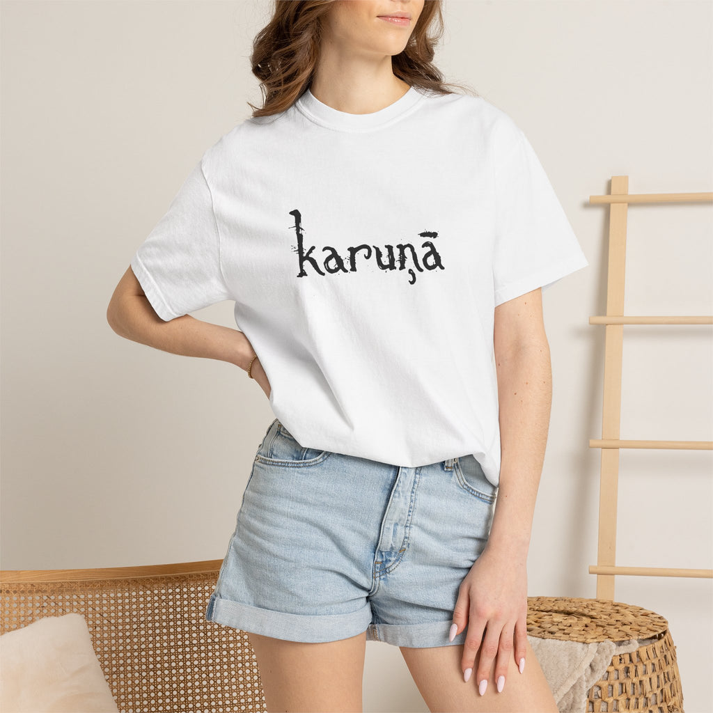Karunā Script T-shirt | Back Mushroom Illustration