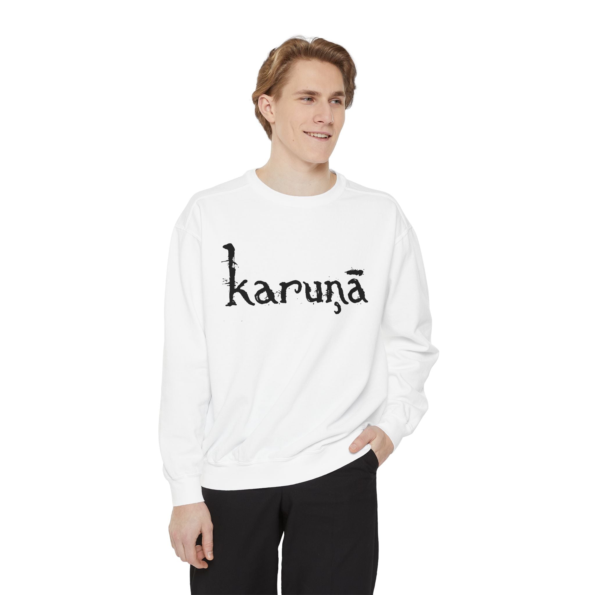 Karuna text, Mushroom illustration Sweatshirt | Spiritual Sanskrit, Botanical