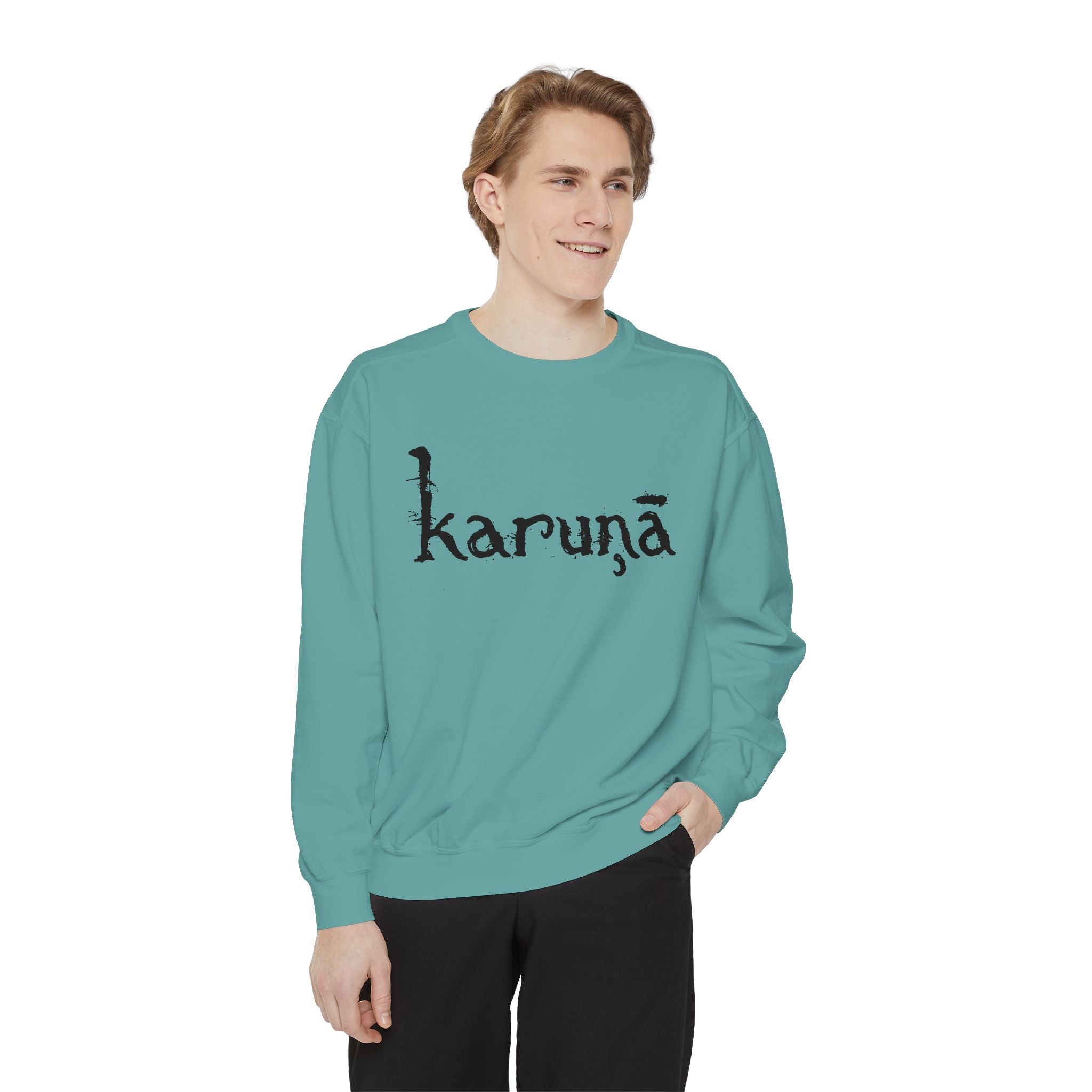 Karuna text, Mushroom illustration Sweatshirt | Spiritual Sanskrit, Botanical