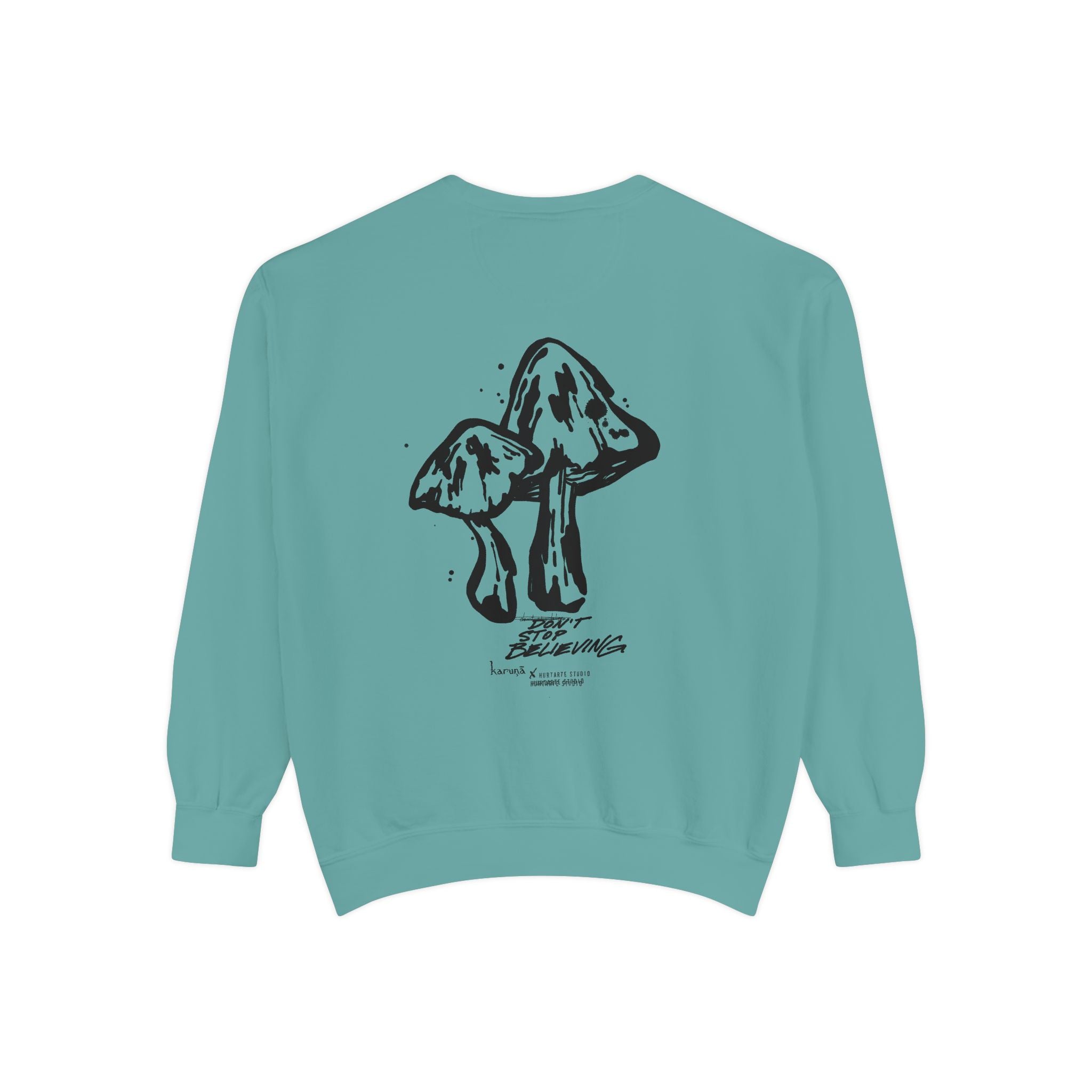 Karuna text, Mushroom illustration Sweatshirt | Spiritual Sanskrit, Botanical
