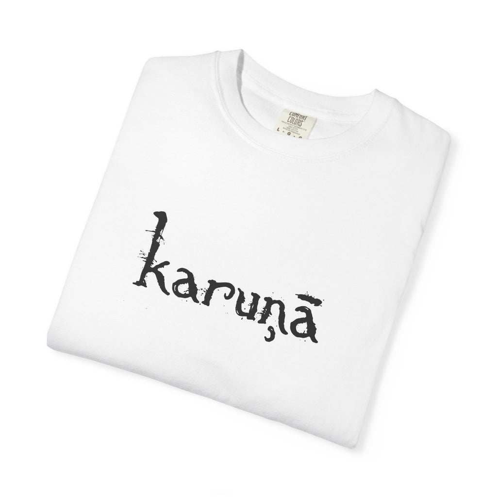 Karunā Script T-shirt | Back Mushroom Illustration