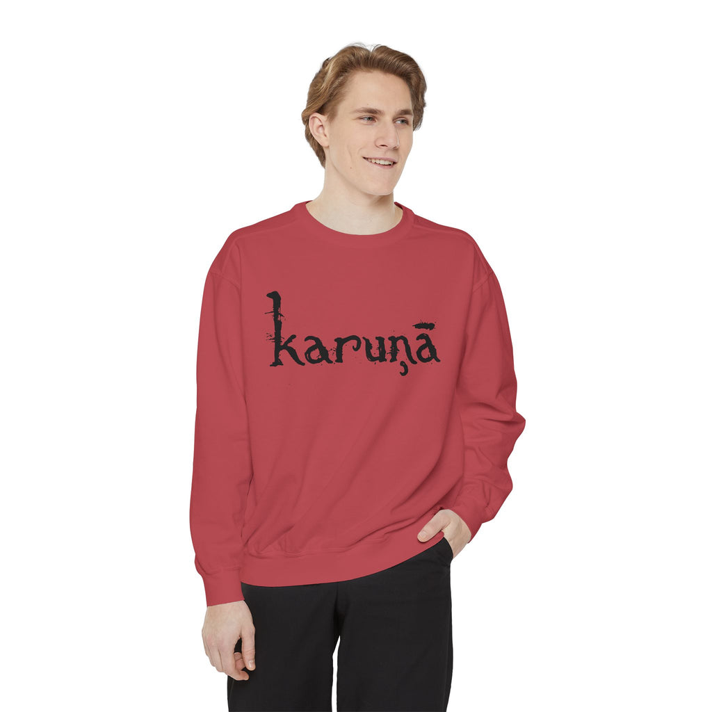 Karuna text, Mushroom illustration Sweatshirt | Spiritual Sanskrit, Botanical